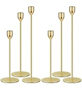 Ohtomber Gold Taper Candle Holders - 6PCS Candlestick Holders, Candle Sticks Holder Decor for Pil...