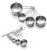 10-Piece Stainless Steel Measuring Cups and Spoons Set for Home Baking Essentials, Dishwasher Saf...