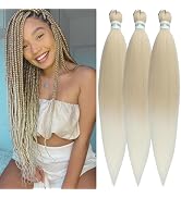 Blonde White Braiding Hair Prestretched Yaki Ez Braid Gyal Synthetic Braiding Hair
