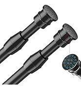 AIZESI Spring Tension Curtain Rods Short Tension Rod (Black, 27" to 40"-2Pcs)