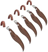 Sthmeyue Pottery Handle Making Tools Set, 5 PCS Walnut Wood Handle Sculpting & Carving Tools, Dur...