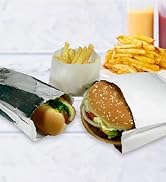 Regency Wraps Grease Resistant Serving Snack Bags, Aluminium Foil Lined Bags, Perfect for Hamburg...
