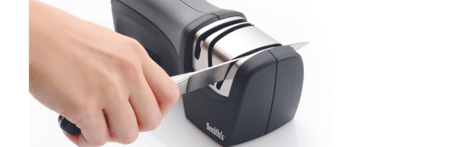 stainless steel electric knife sharpening with manual fine ceramic sharpener