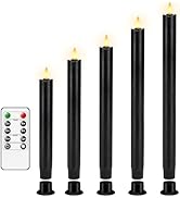 Nimiko LED Taper Candles Battery Operated,5 Pcs Real Wax Flameless Taper Candles with Remote,Batt...