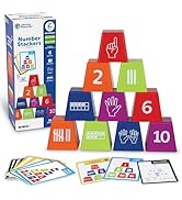Learning Resources Number Stackers - Math Manipulatives, Addition and Subtraction Flash Cards, Co...