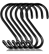 DINGEE 6 Inch Heavy Duty S Hooks, Large Hooks Vinyl Coated for Hanging Plants, Sturdy Pack Black ...