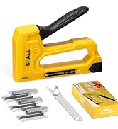 SHALL Light Duty Staple Gun for Wood - Yellow Upholstery Staple Gun with 1600pcs JT21 Staples 1/4...