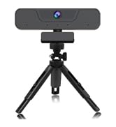 Akyta 4K UHD Webcam with 4 Noise-Canceling Microphones-Privacy Cover-Tripod, 85°8MP Computer Web ...