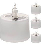 Uonlytech 4pcs Solar Tea Lights Outdoor Waterproof Dusk to Dawn Lighting Reusable LED Tea Light C...