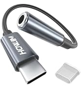 HOWJIM USB C to 3.5mm Headphone Jack Adapter,USB C to Aux Audio Dongle Cord | DAC Chip Nylon Cabl...