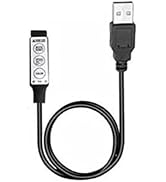 BWESOO Black USB RGB Controller DC5V Led Dimmer with 3 Keys 4 Pin Female Connector for 5V RGB Led...