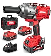 Alloyman Cordless Impact Wrench, 1475Ft-lbs (2000N.m) 1/2 High Torque Brushless Impact Gun, 20V P...