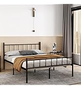 NEW JETO Full Size Platform Bed Frame-Heavy Duty Steel Slats Support King Bed Frame, Metal Bed Fr...