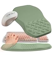 Gleamtide 2-in-1 Ergonomic Set, Wave Keyboard Wrist Rest and Massage Slope Mouse Pad Wrist Suppor...