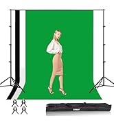 EMART Photo Video Studio Backdrop Stand Kit, 8.5x10ft Adjustable Photography Greenscreen Support ...