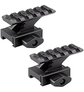 Miaozhun 5 Slots Picatinny Riser Mount, Lightweight Picatinny/Weaver Rail Riser for Red dot, Flas...