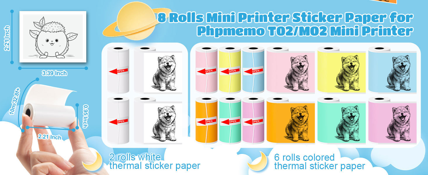 mini printer sticker paper mini thermal printer sticker paper thermal sticker paper