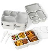 Large Capacity Bento Box for Adults, 4-Piece Set – Stackable Lunch Box with 4 Compartments, Micro...