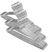 Tosnail 50 Pack Stainless Steel Strong Wire Metal Hangers Heavy Duty Clothes Hangers - 16.5"/42cm