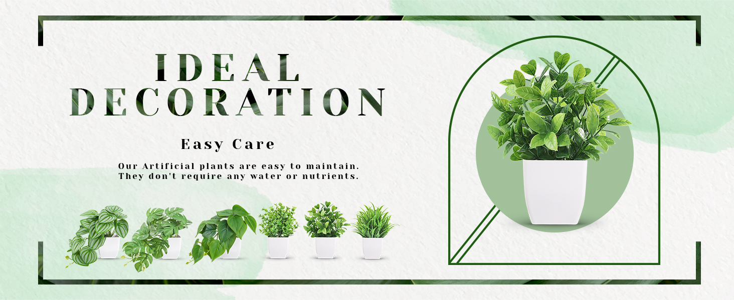 Fake Small Artificial Plants for Home Office Desk Bathroom Aesthetic Farmhouse Room Decor Indoor