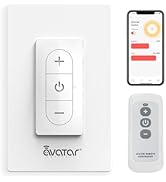 Smart Dimmer Switch with Bluetooth Remote, Single Pole One-Way WiFi Wall Switch, Smart Life App &...
