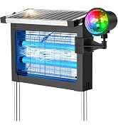 Solar Bug Zapper Outdoor with Projector Light, Waterproof Portable Fly Zapper 4500V, Rechargeable...