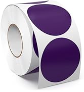 Meitaat 2 Inches Purple Circle Stickers Roll 500 PCS, Self-Adhesive Vinyl Round Color Coding Labe...