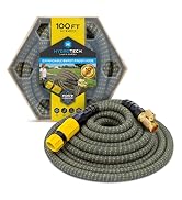 HydroTech 100 ft Expandable Garden Hose with Patented Force Control Technology - 5/8" No-Kink Fle...