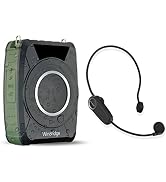 Bluetooth 5.0 Voice Amplifier with Wireless Mic Headset, Waterproof Personal Microphone Wireless ...