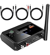 BAISHUN Bluetooth Receiver, Wireless Audio Adapter with Bluetooth 5.3, RCA Optical 3.5mm AUX Outp...