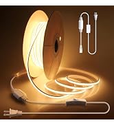 Aclorol Outdoor LED Strip Lights Waterproof 150ft 1 Roll AC 110V 120V COB LED Rope Light Strip wi...