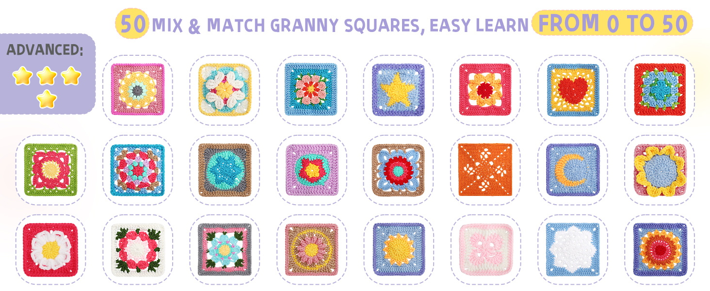 granny square crochet kit