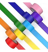 CHIYUNS Colored Masking Tape, Color Painters Tape for Kids, 8 Rolls 1 inch Wide x 14 Yards Each, ...