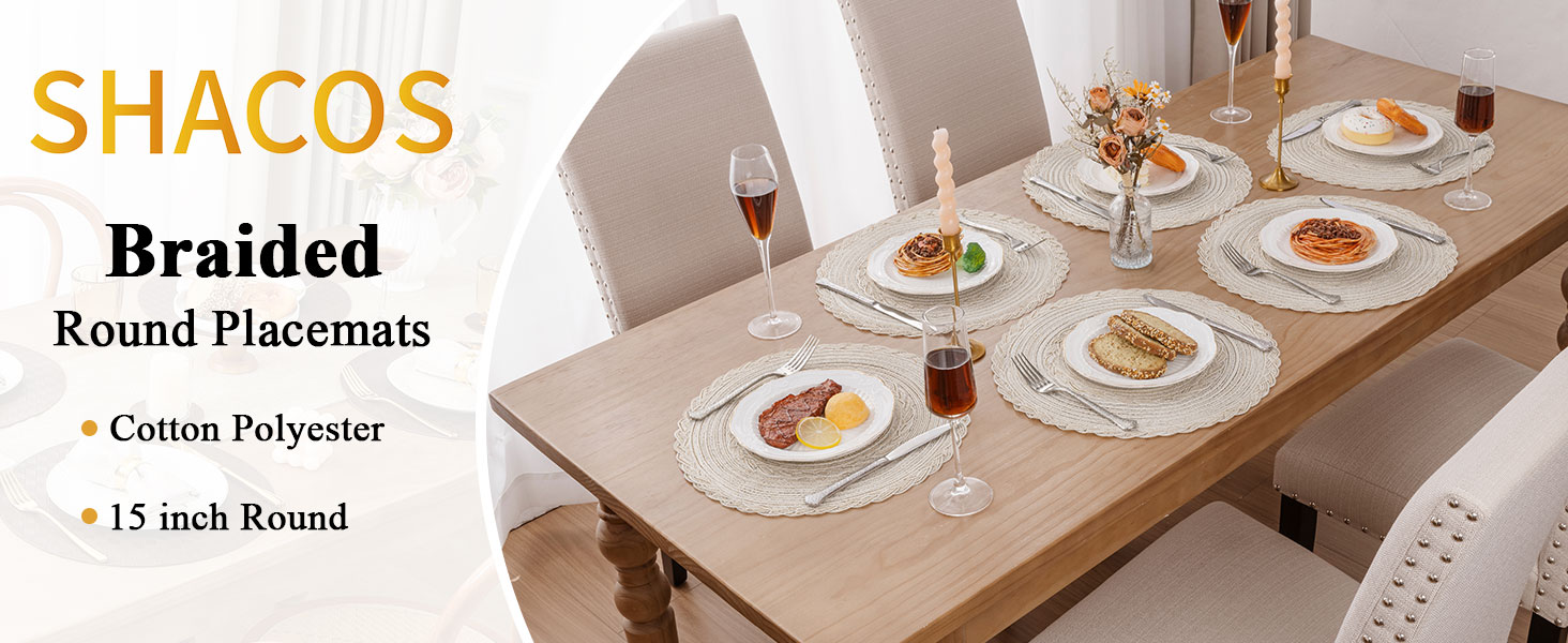 ivory off white placemats round braided placemats place mats for home kitchen dining table