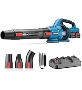 Dong Cheng Brushless Cordless Leaf Blower, 40V Battery Powered Blower with 2 * 4.0Ah Batteries & ...
