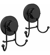 HOME SO Suction Cup Hooks for Shower, Bathroom, Kitchen, Glass Door, Mirror, Tile – Loofah, Towel...