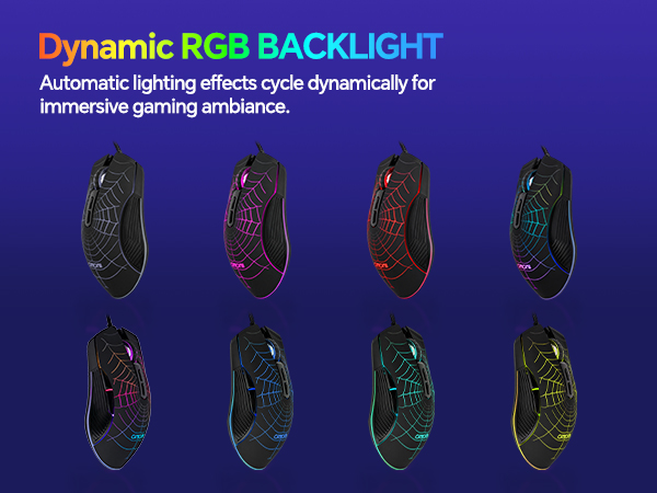 USB Wired RGB Backlit Rainbow Side Button Gaming Mouse Compatible with PC Windows Xbox one PS4 PS5