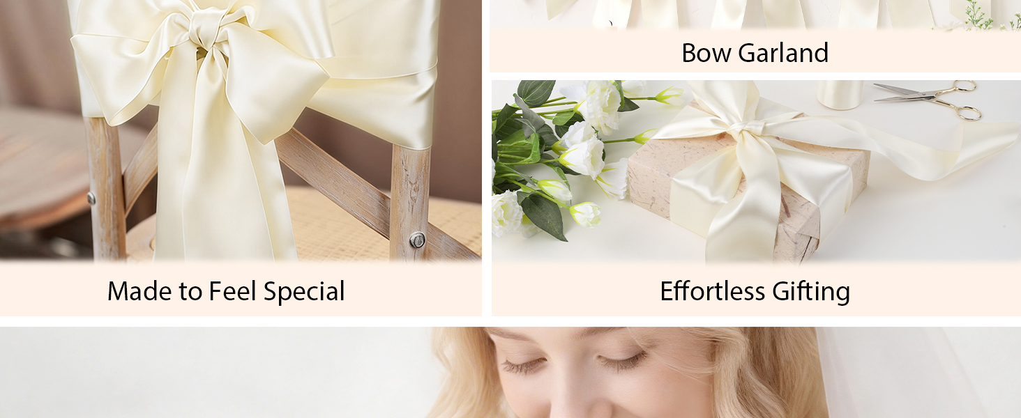 satin ribbon for gift wrapping Satin Ribbon for Wedding Decor Bouquets ivory satin ribbon