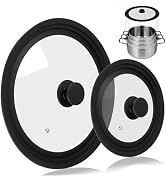 Universal Lid for Pots Pans and Skillets, 2 Pack Pan Cover fit 7", 8" 9" & 10", 11", 12" Diameter...