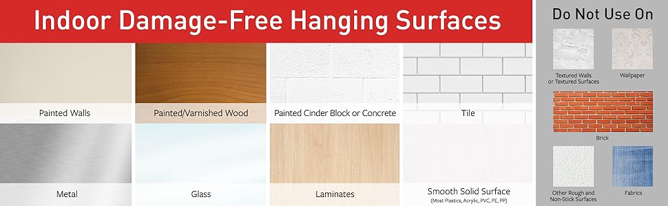 Indoor Damage-Free Hanging Surfaces
