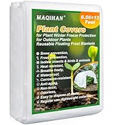 MAQIHAN Plant Cover - 6.5 ft x 13 ft Plant Covers Freeze Protection, Non-Woven Winter Freeze Prot...