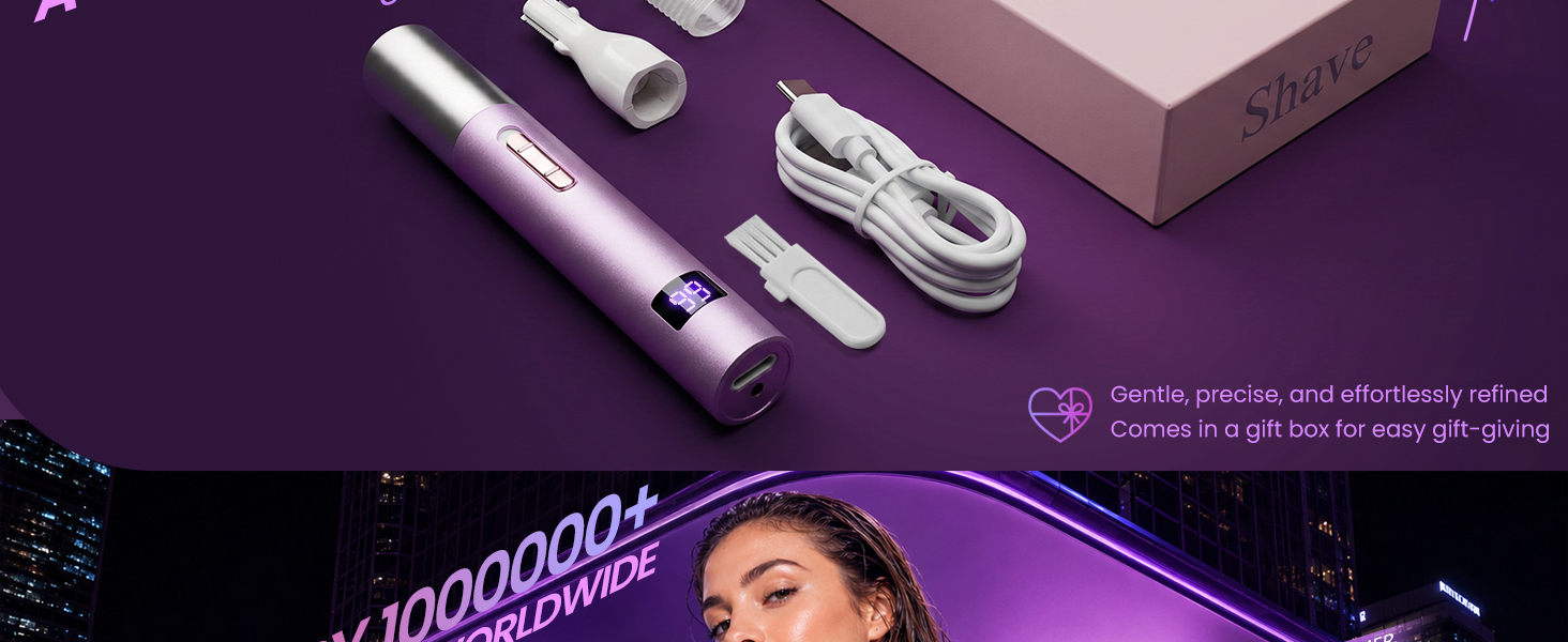 2 in 1 Nose and Ear Hair Trimmer with LED Display