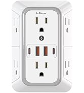 JcBlaon Outlet Extender Surge Protector - 6 Outlet Splitter with 4 USB Ports (2 USB C), Multiple ...