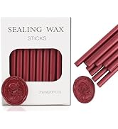 YOLAKIS Glue Gun Wax Seal Sticks 20pcs Wine Red Sealing Wax Sticks for Wax Seal Stamp Great for I...