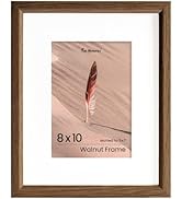 Fun Memories 8x10 Oak Picture Frame for Wall, 8x10 Frame with Matted to 5x7, Solid Wood Picture F...