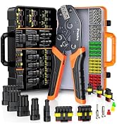 Ratchet Crimping Tool Kit with Crimper,18–14 AWG Wire Crimper, IP67 Waterproof Automotive Electri...