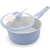 AIKENBBKK Small Sauce Pan with Lid, 1.5 Qt Ceramic Saucepan with Lid, Non Stick Sauce Pan, Milk P...