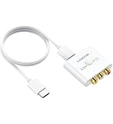 LiNKFOR RCA to HDMI Converter, CVBS for Wii PS1 PS2 N64 Xbox, PAL/NTSC | RCA Input, HDMI Output