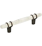 Amerock | Cabinet Pull | Marble White/Oil-Rubbed Bronze | 3-3/4 inch (96 mm) Center to Center | ...