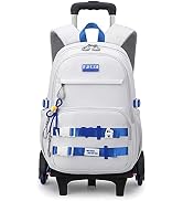 ZHANAO Girls Rolling Backpack Wheeled Backpack for Boys Trolley School Bags Kids Luggage Roller B...